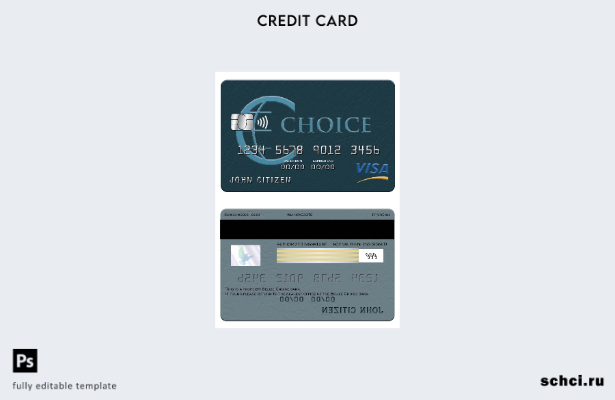 цифровая загрузка шаблона карты Visa банка Belize Choice